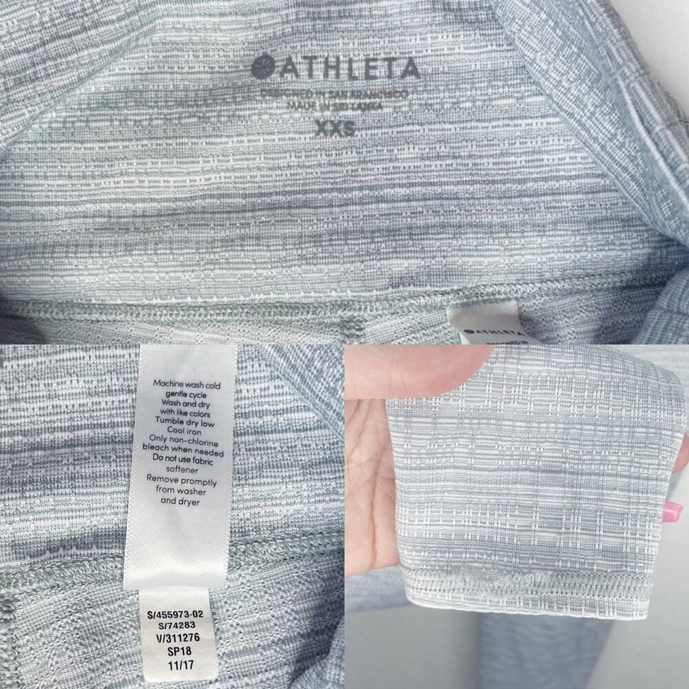 Athleta Jacquard High Rise Chaturanga Light Grey Ankle Leggings XXS - Picture 12 of 13